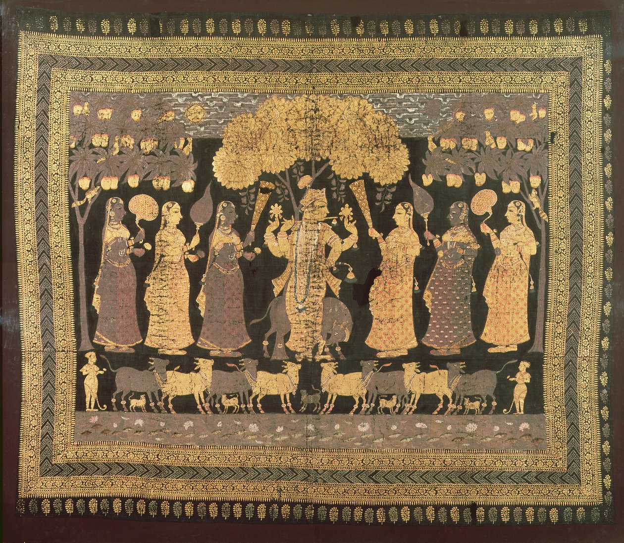 Krishna und seine Gopis von Deccani School