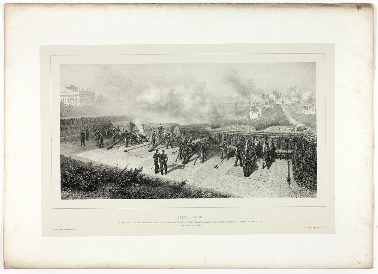 Batterie Nr. 10, aus Souvenirs d’Italie: Expedition nach Rom von Denis Auguste Marie Raffet