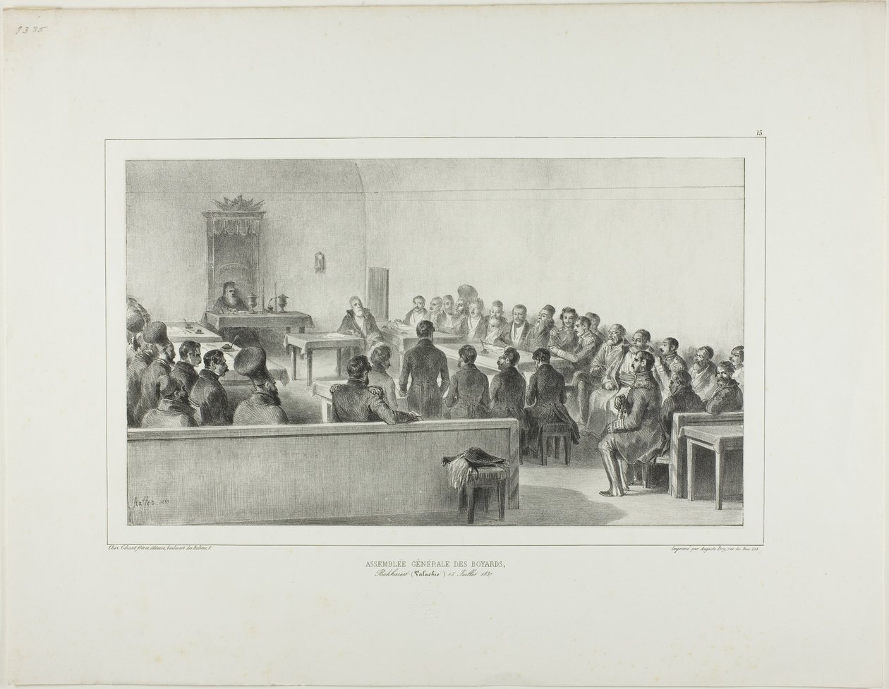 Generalversammlung der Bojaren, Bukarest, Walachei, 15. Juli 1837 von Denis Auguste Marie Raffet
