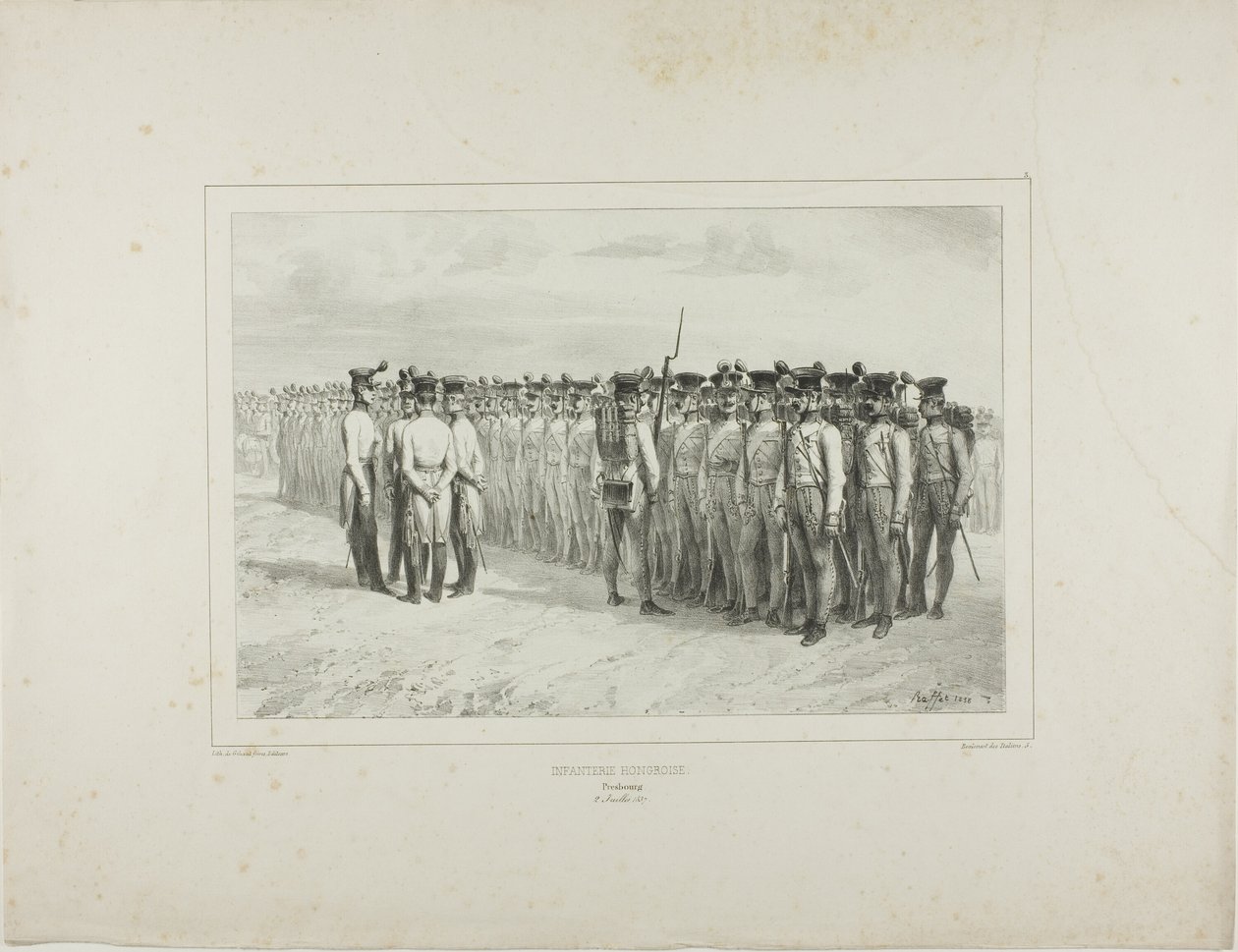 Ungarische Infanterie, Pressburg, 2. Juli 1837 von Denis Auguste Marie Raffet