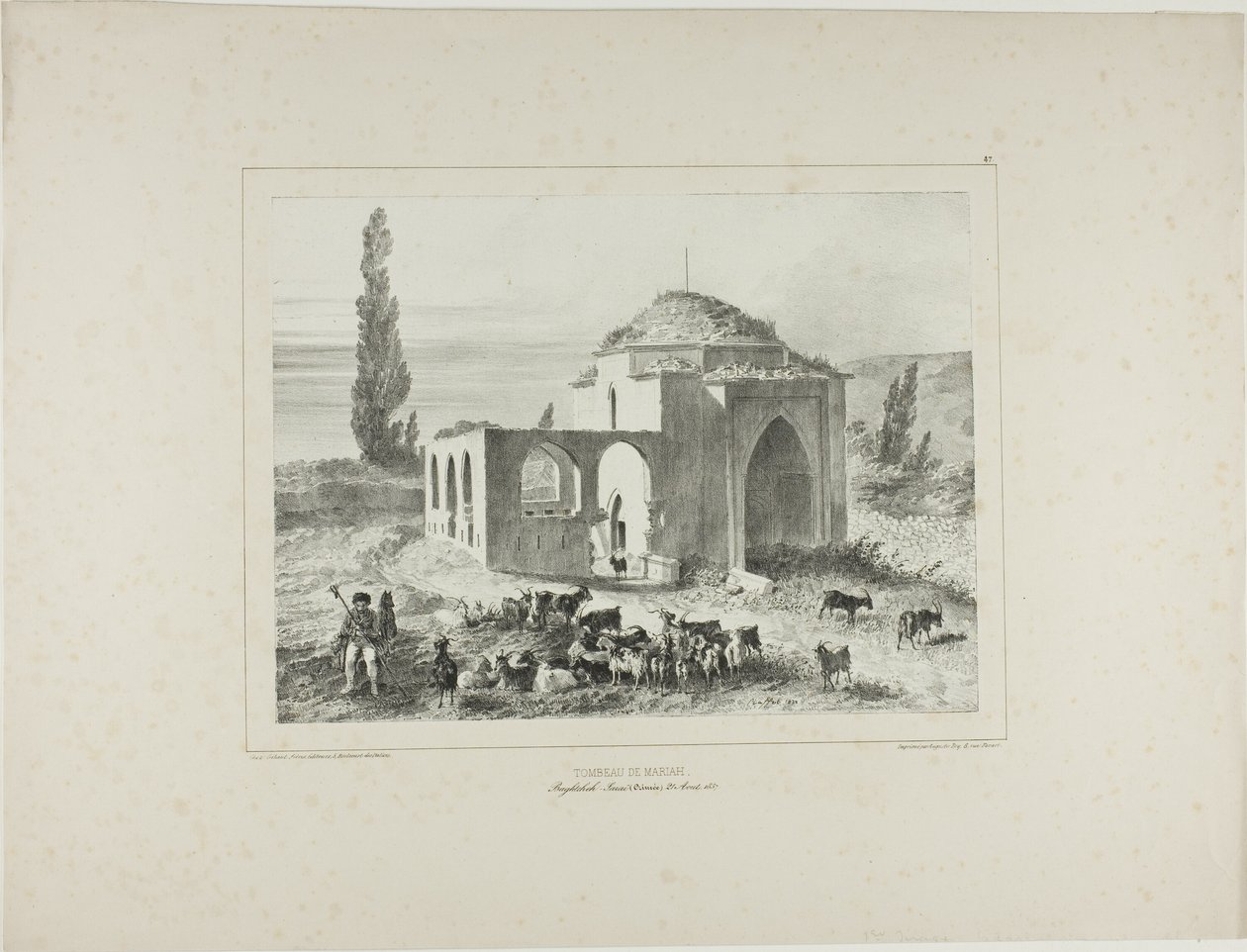 Mariah-Grab, Bachtcheh-Seraï, Krim, 21. August 1837 von Denis Auguste Marie Raffet