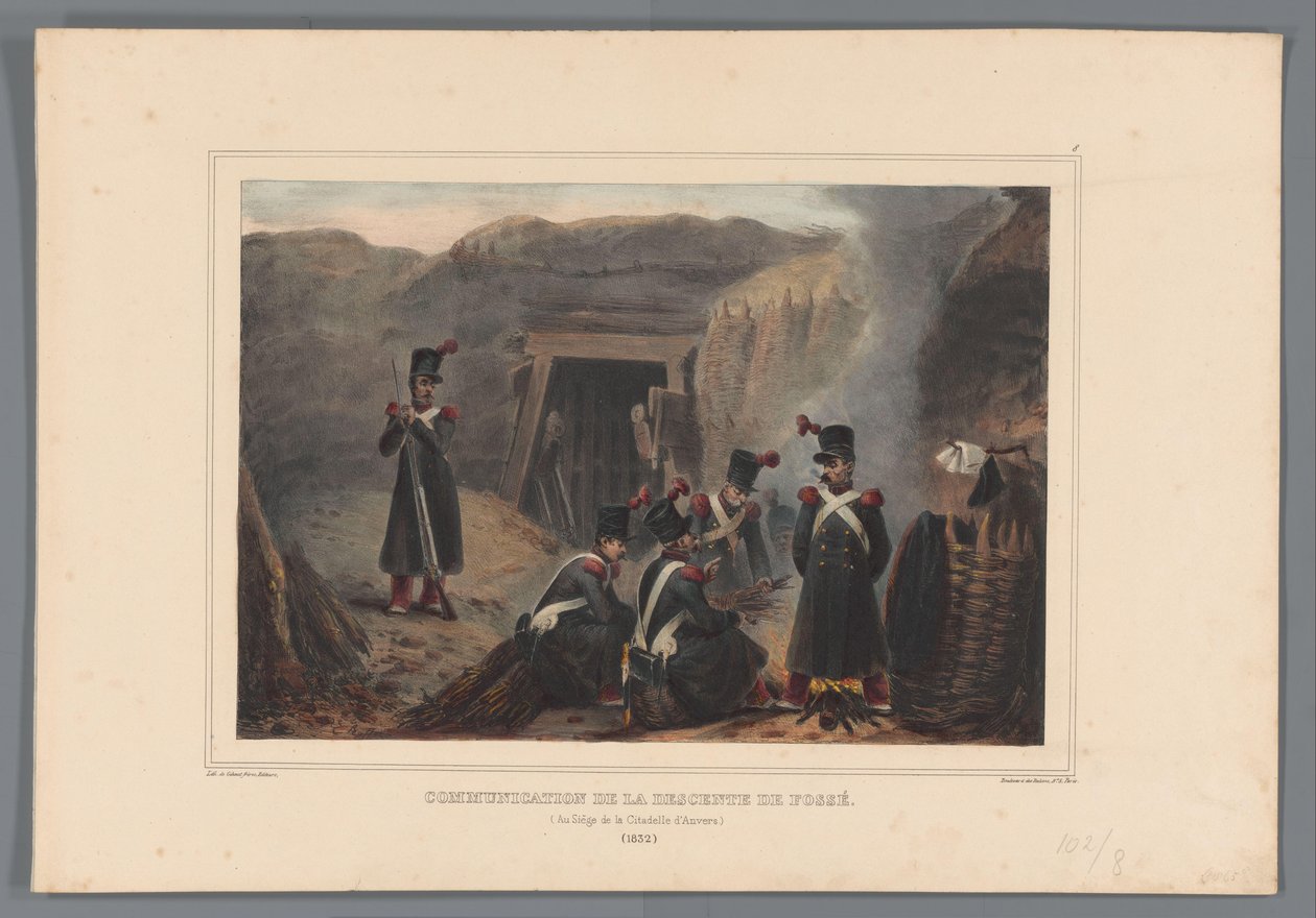 Militärs bei einem Minengang, 1832 von Denis Auguste Marie Raffet