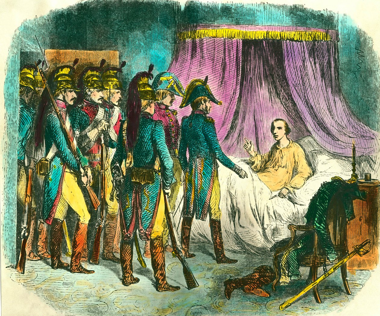 Die Verhaftung von Louis Antoine Henri de Bourbon, Herzog von Enghien von Denis Auguste Marie Raffet