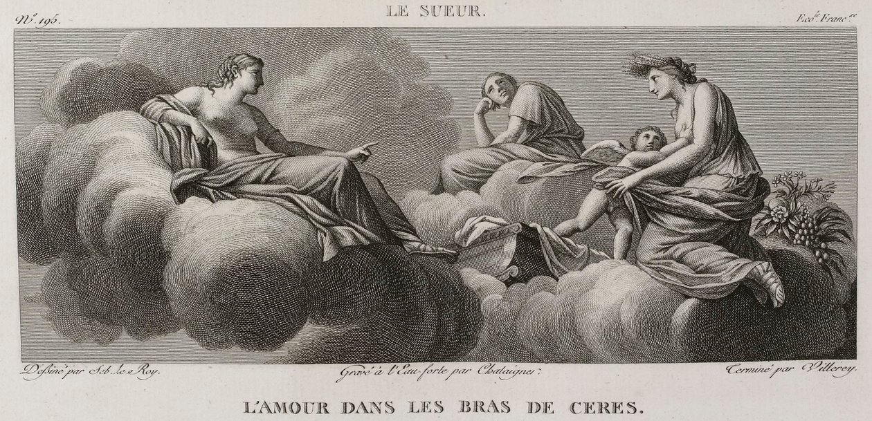 Die Liebe in den Armen von Ceres, nach Eustache Le Sueur von Denis Sebastien Leroy