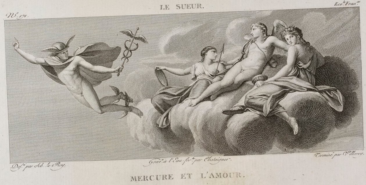 Merkur und die Liebe, nach Eustache Le Sueur von Denis Sebastien Leroy
