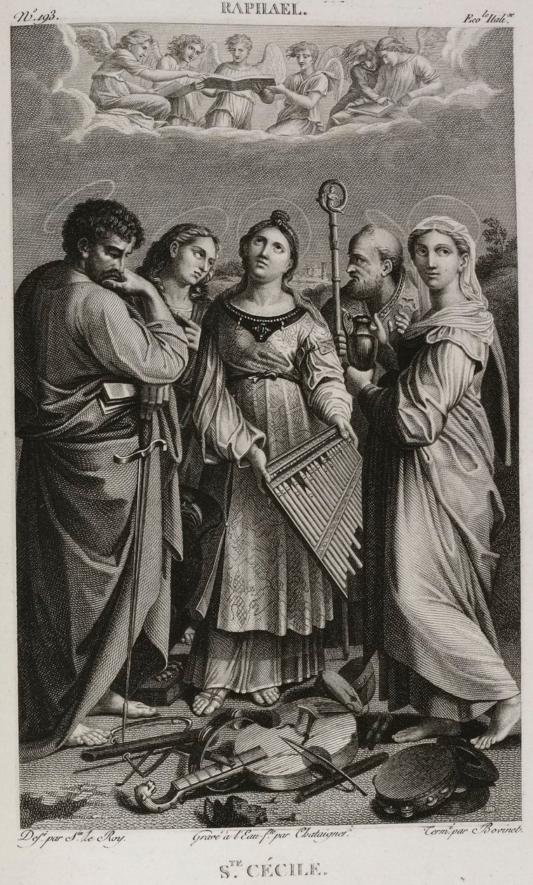 Denis-Sébastien Leroy, Chataigner und Bovinet - Heilige Cäcilia, nach Raphael - 1802-1815 von Denis Sebastien Leroy