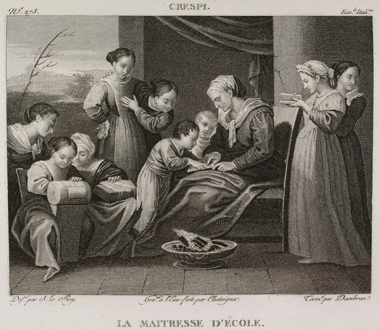 Die Schulmeisterin, nach Giuseppe Crespi von Denis Sebastien Leroy