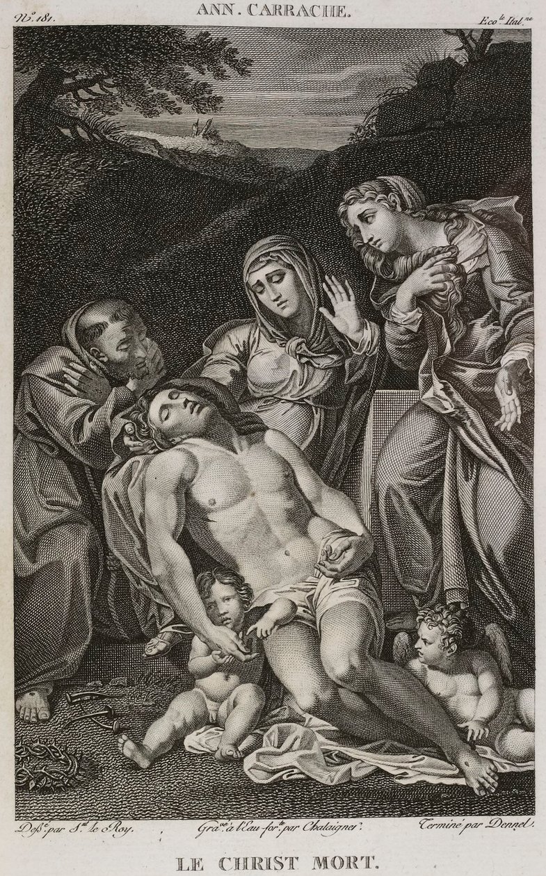 Der tote Christus, nach Annibale Carracci von Denis Sebastien Leroy