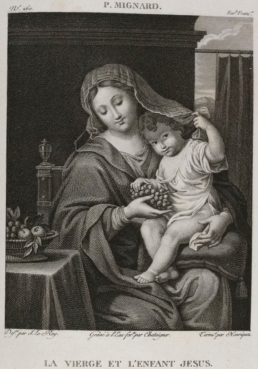 Die Jungfrau und das Jesuskind, nach Pierre Mignard von Denis Sebastien Leroy
