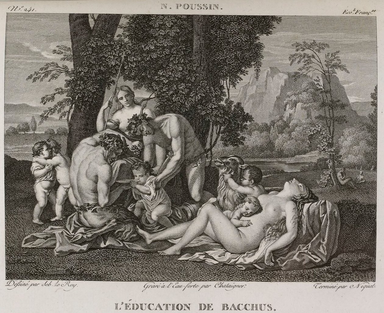 Die Erziehung des Bacchus, nach Nicolas Poussin von Denis Sebastien Leroy