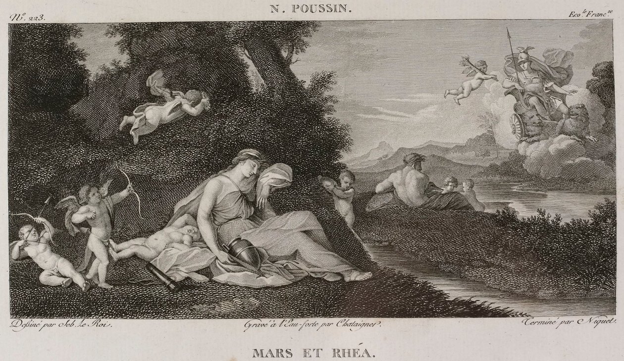 Mars und Rhea, nach Nicolas Poussin von Denis Sebastien Leroy