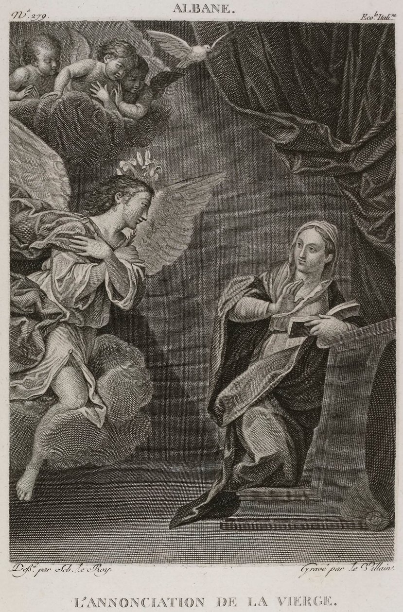 Die Verkündigung der Jungfrau, nach Francesco Albani von Denis Sebastien Leroy