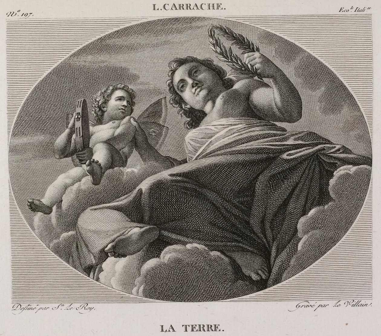 Die Erde, nach Ludovico Carracci von Denis Sebastien Leroy