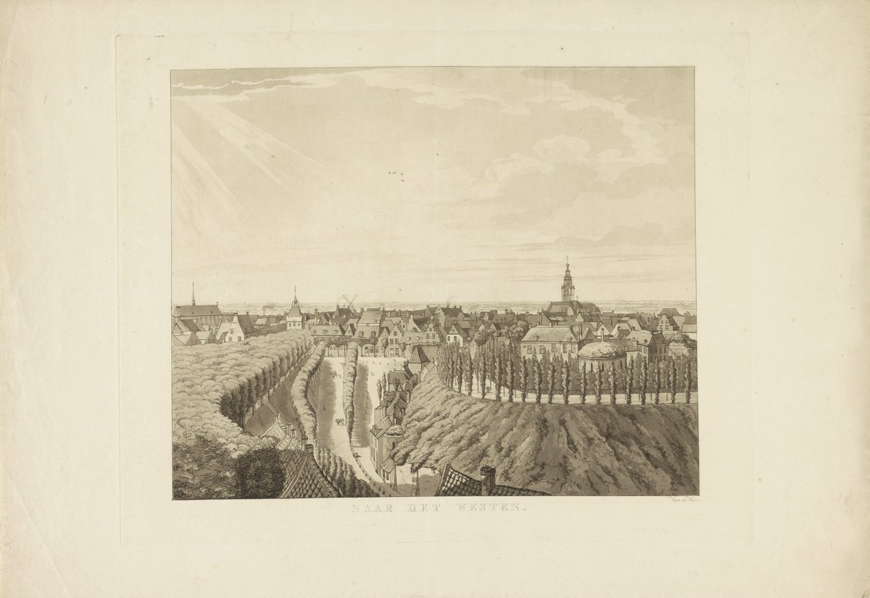 Nijmegen, Blick von der Belvédère nach Westen von Derk Anthony van de Wart
