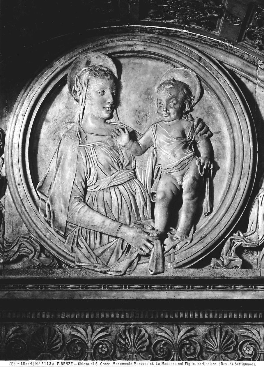 Madonna und Kind des Denkmals für Carlo Marsuppini von Desiderio da Settignano