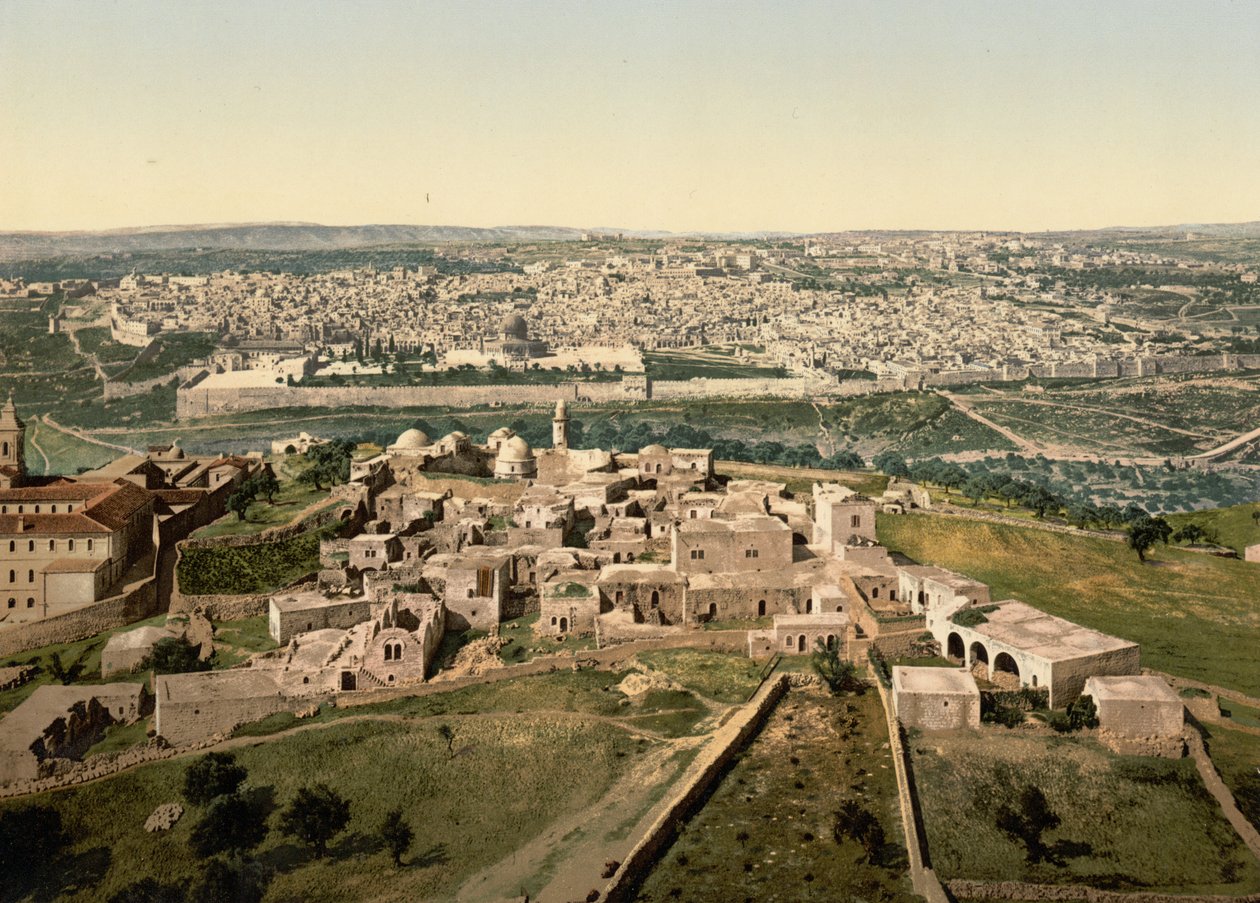 Gesamtansicht, Jerusalem, Heiliges Land, ca. 1890-1900 von Detroit Photographic Co.