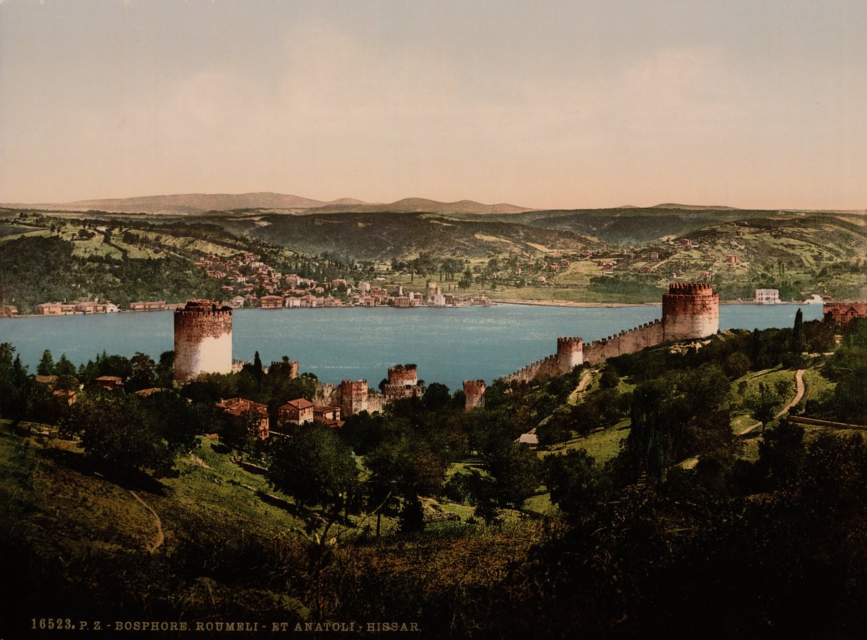 Bosporus, Rumeli und Anadali-Hissar, ca. 1890-1900 (Fotochromdruck) von Detroit Publishing Co.