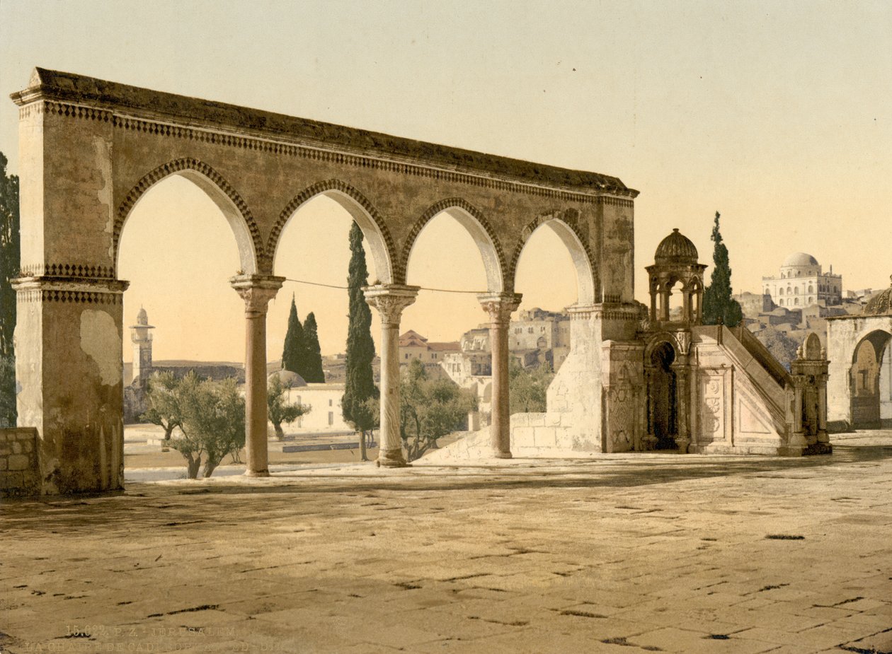 Kanzel des Cadi Borhan-ed-din, Jerusalem, Heiliges Land, ca. 1890-1900 von Detroit Publishing Co.
