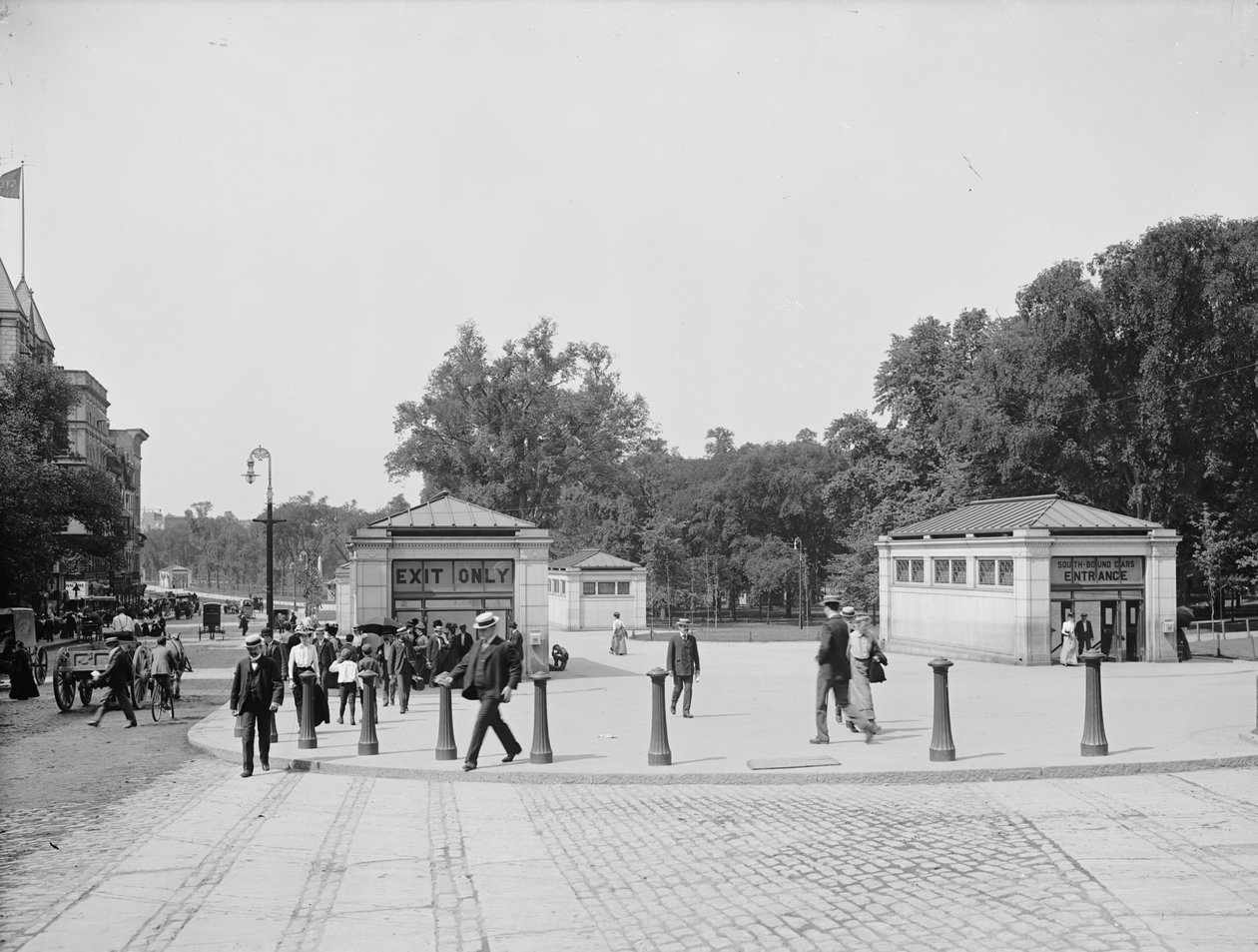 U-Bahn-Eingang und -Ausgang, Boston Common, Boston, Massachusetts, USA, ca. 1900 von Detroit Publishing Co.