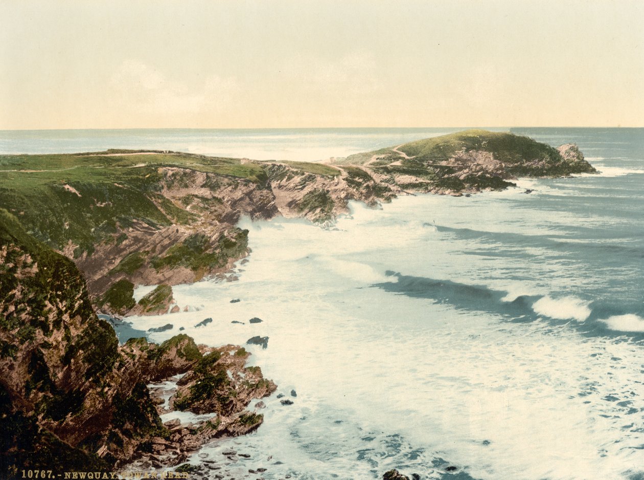 Towan Head, Newquay, Cornwall, England, Photochrome-Druck, um 1900 von Detroit Publishing Co.