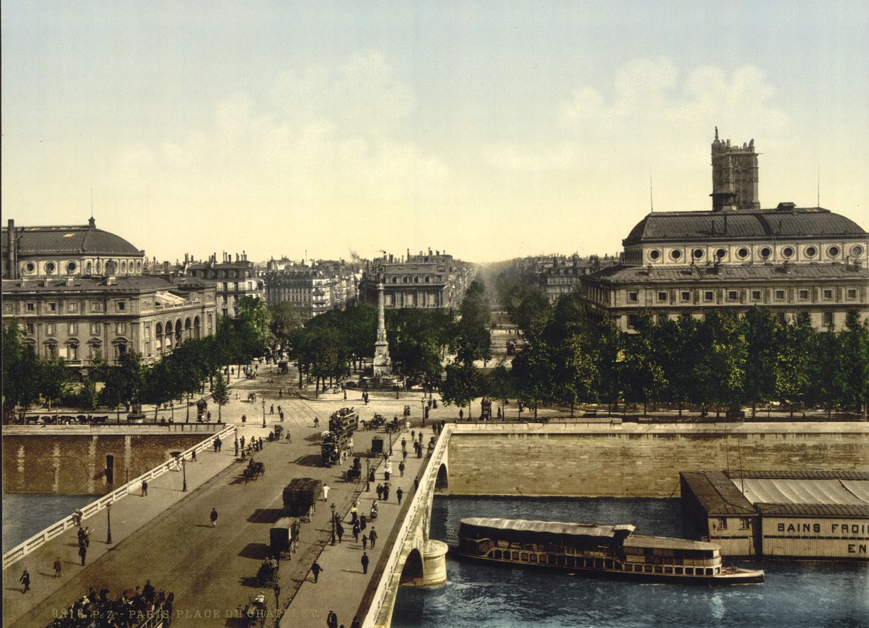 Place du Chatelet, Paris, um 1890-1900 von Detroit Publishing Co.