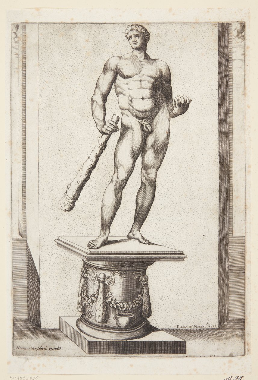 Herkules mit den goldenen Äpfeln der Hesperiden von Diana Scultori