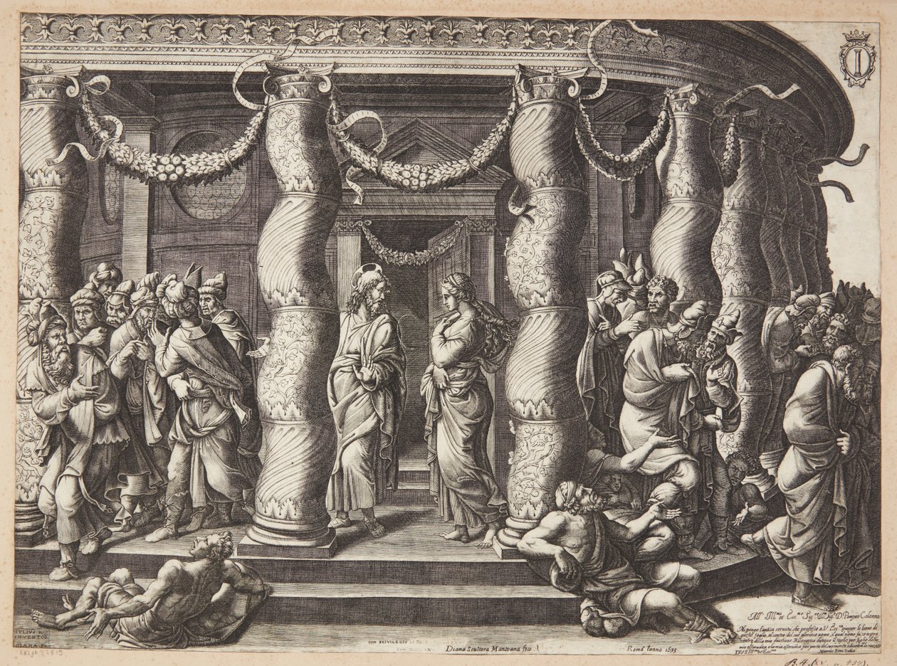 Christus und die Ehebrecherin von Diana Scultori