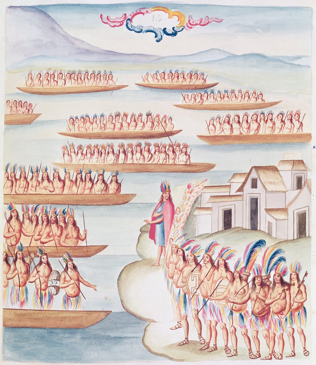 Tome 4 fol.14 Tlatelolco und die Lagune, aus 