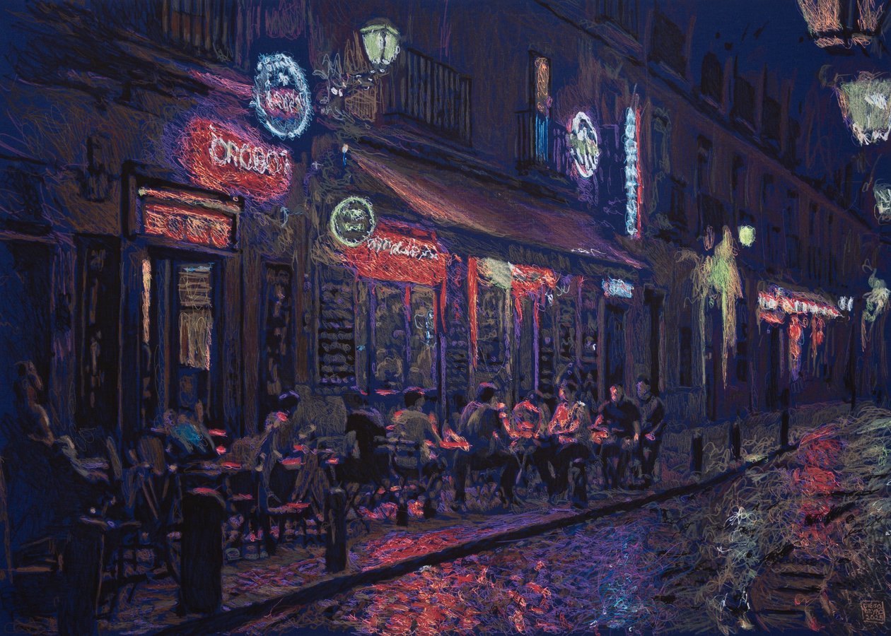 Straße und Madrider Bar von Diego Beyro