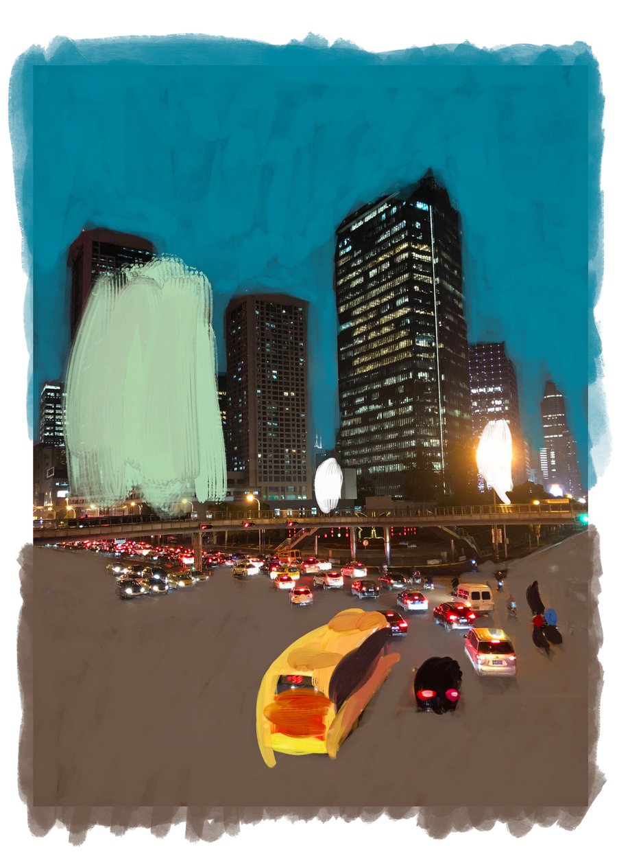 Eine Kreuzung in Shanghai von Diego Beyro