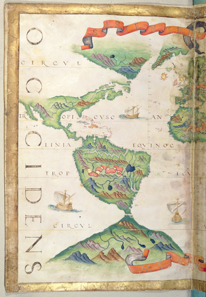 Die Amerikas, Detail aus einem Weltatlas, 1565 von Diego Homem