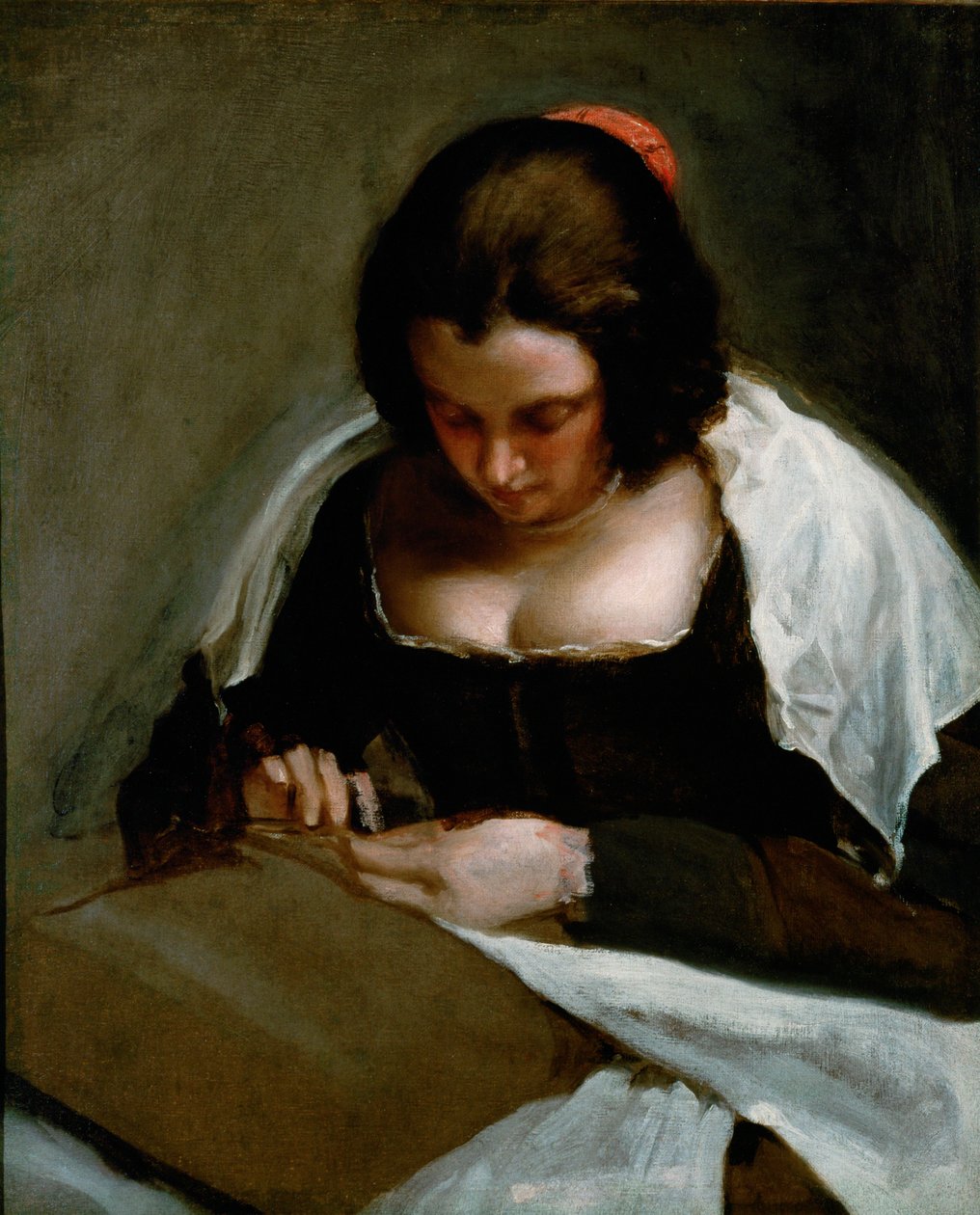 Die Näherin von Diego Rodriguez de Silva y Velazquez