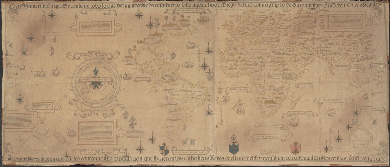 Weltkarte Propaganda, 1529 von Diogo Ribeiro