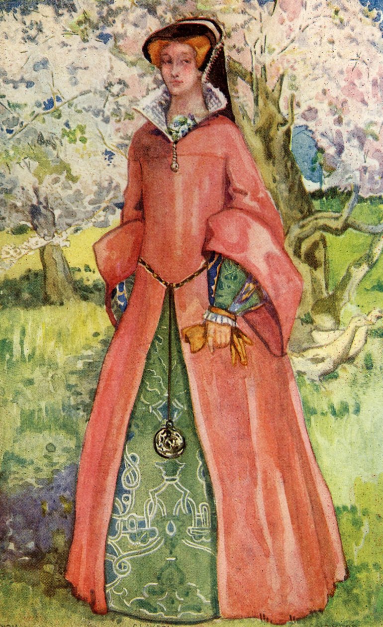 Frauenkostüm zur Zeit von Maria I. (1553-1558) von Dion Clayton Calthrop