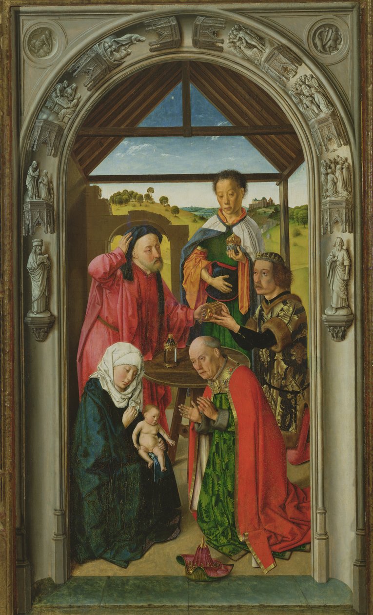Die Anbetung der Könige, ca. 1445 (Detail) von Dirck Bouts