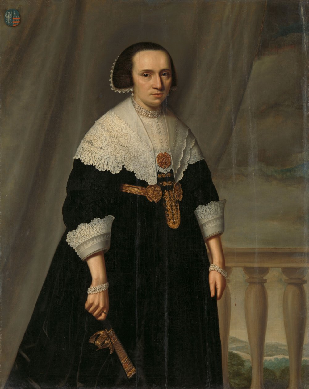Porträt von Machteld Bas von Dirck Santvoort