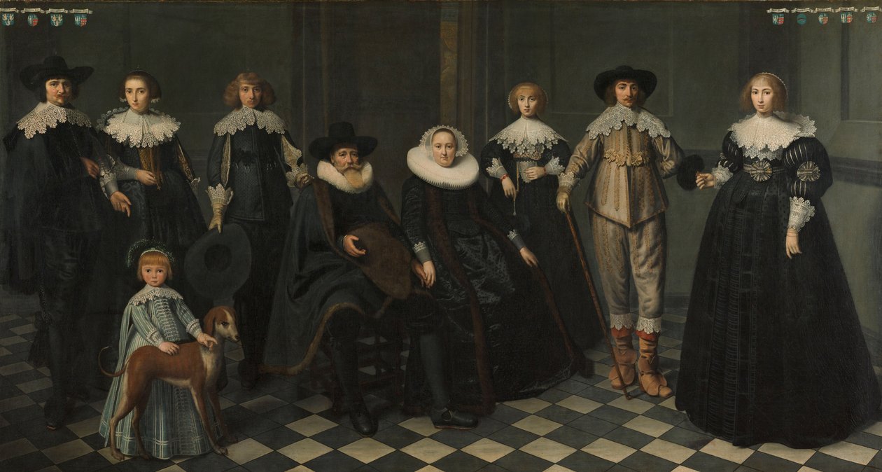 Porträt der Familie von Dirck Bas Jacobsz, Bürgermeister von Amsterdam, 1634-35 von Dirck Santvoort