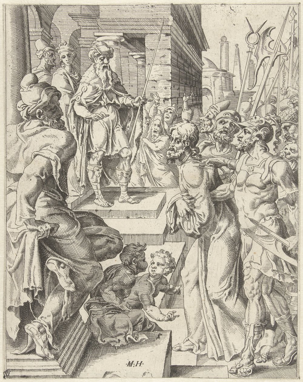 Christus vor Pilatus von Dirck Volckertsz. Coornhert (attributed to)