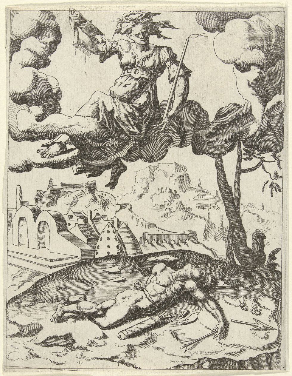 Der Glaube überwindet die sinnliche Liebe von Dirck Volckertsz. Coornhert (possibly)