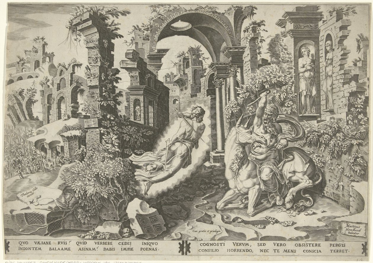 Bileam und der Engel von Dirck Volckertsz. Coornhert