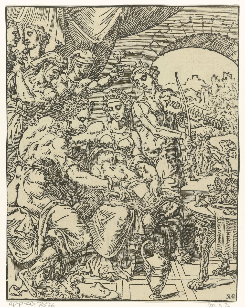 Der verlorene Sohn verschwendet sein Geld (Gleichnis vom verlorenen Sohn) von Dirck Volckertsz. Coornhert