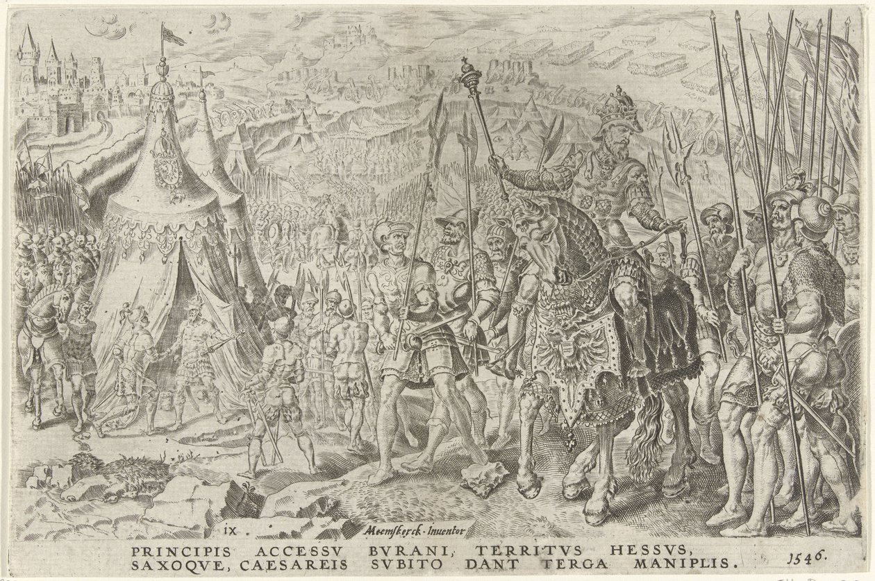 Kaiserliches Lager in Ingolstadt, 1546, Siege von Karl V. (Serientitel) von Dirck Volckertsz. Coornhert