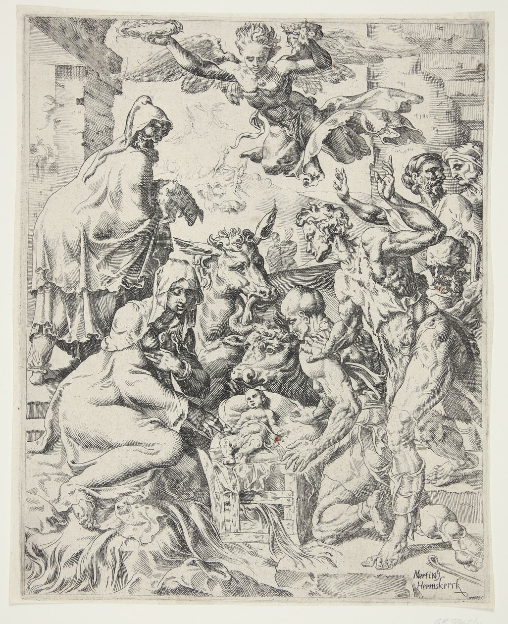 Die Anbetung der Hirten von Dirck Volckertsz. Coornhert