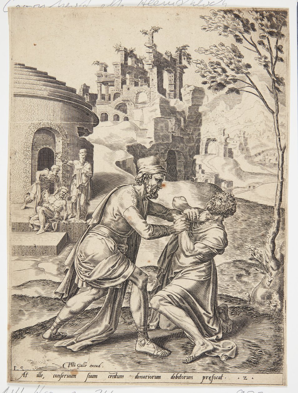 Der Diener zwingt einen anderen Diener, seine Schulden zu bezahlen von Dirck Volckertsz. Coornhert