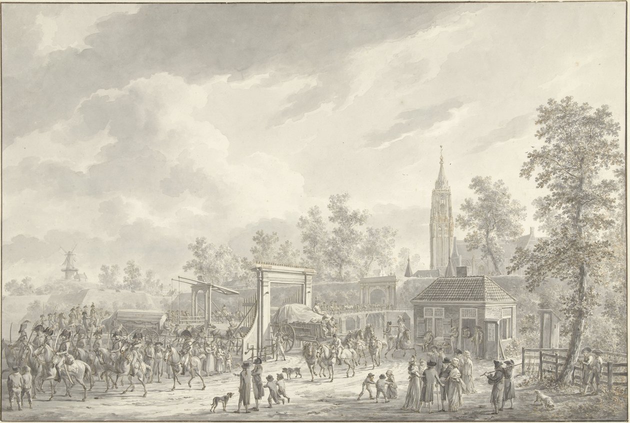 Der Abzug der Garnison von Amersfoort im Jahr 1790 von Dirk Langendijk (signed by artist)