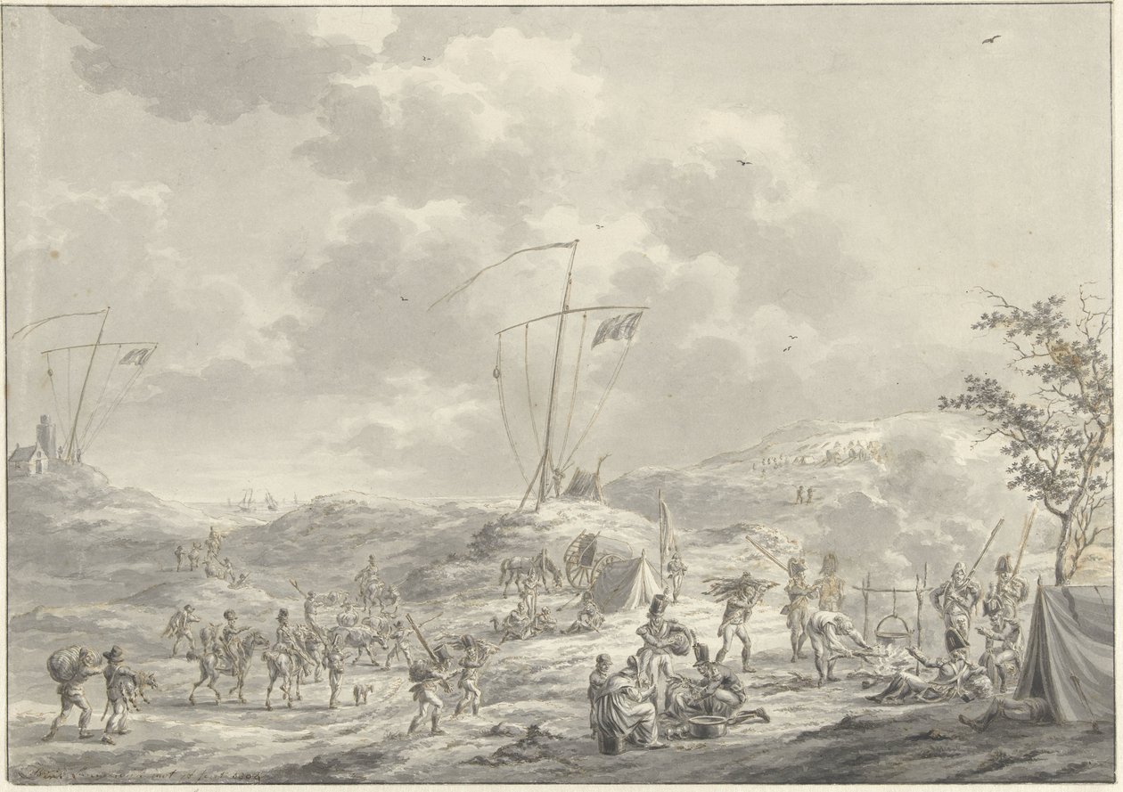 Lager des russischen Heeres in Callantsoog im Jahr 1799 von Dirk Langendijk
