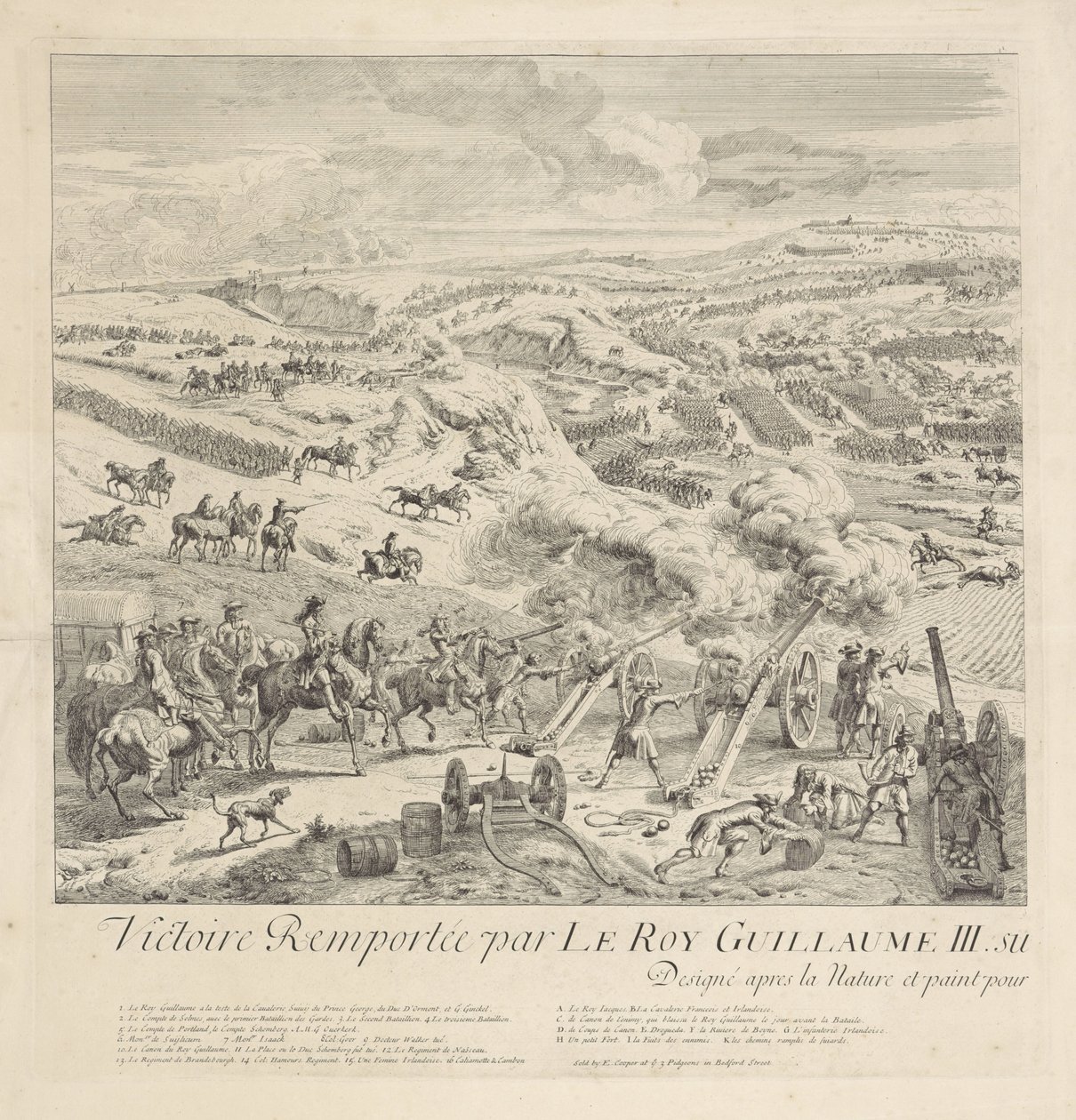 Schlacht bei Drogheda an der Boyne, 1. Juli 1690 (linkes Blatt) von Dirk Maas