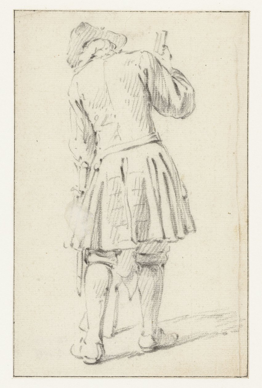 Stehender Soldat mit Gewehr, von hinten gesehen von Dirk Maas