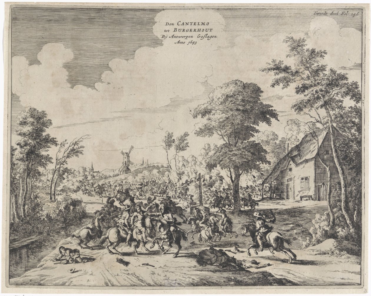 Spanier unter Don Cantelmo bei Borgerhout besiegt, 1643 von Dirk Stoop