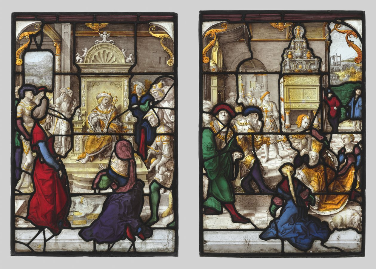 Das Urteil Salomos und Esther vor Ahasverus (Paar) von Dirk Vellert